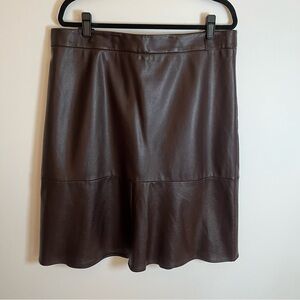 Liz Claiborne Chocolate Faux Leather Skirt